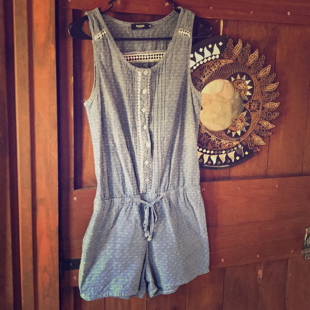 Boho Kensie Jean Romper - Size XS